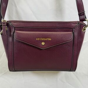 Liz Claiborne Faux Leather Crossbody Small/Medium Plum Purse